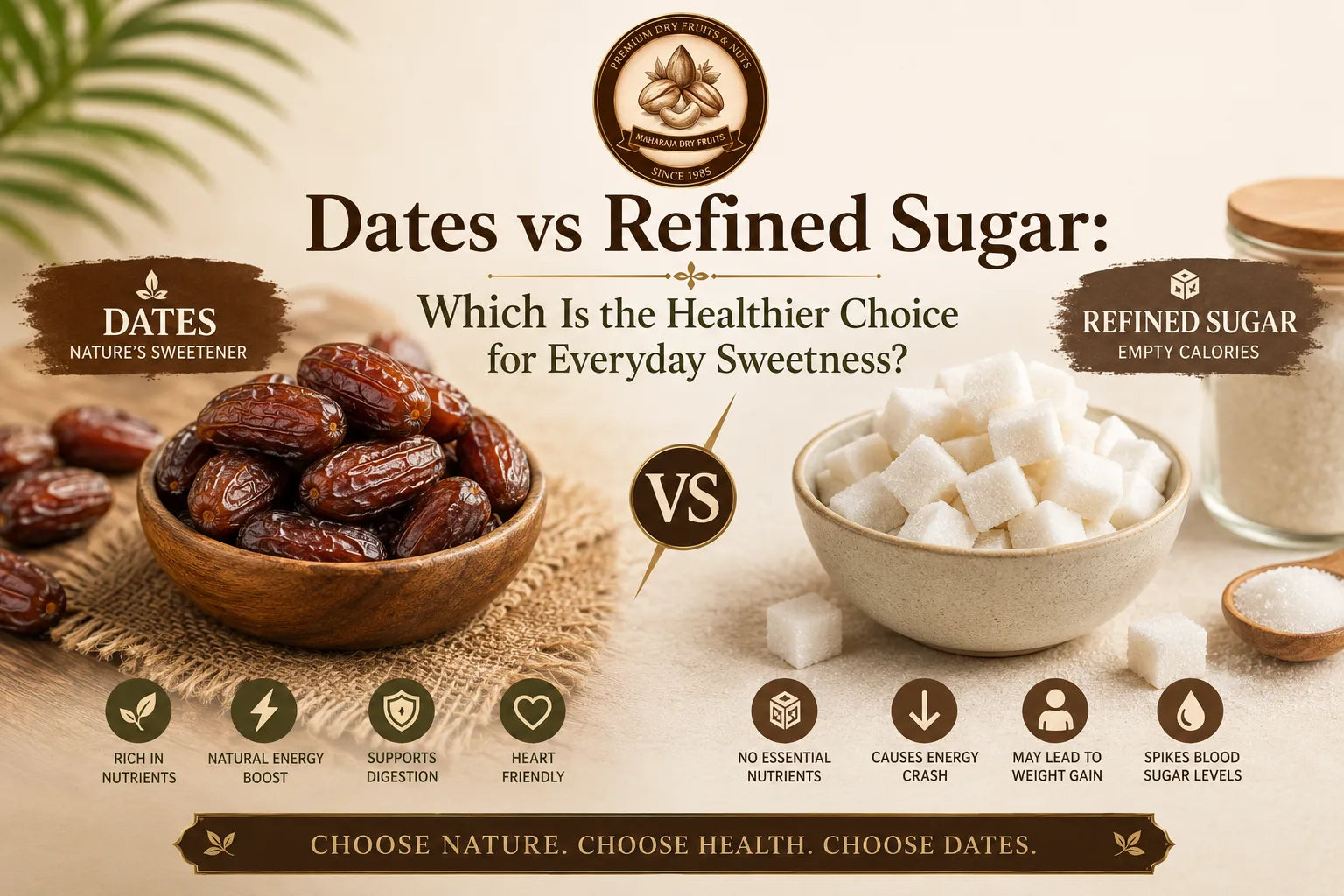 Dates vs Refined Sugar: Which Is the Healthier Choice for Everyday Sweetness?